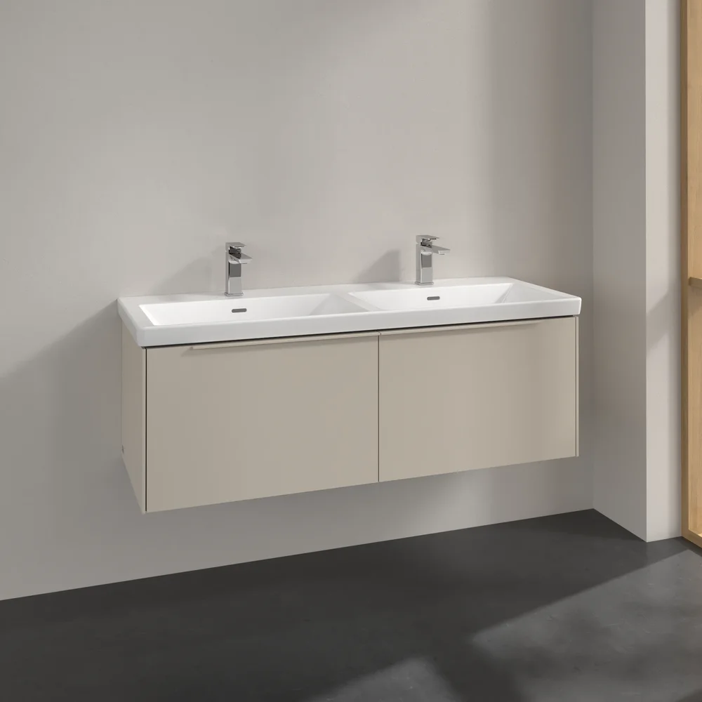 V&B SUBWAY 3.0 SERVANTSKAP 127X42 F/DOBBEL SERVANT CASHMERE GREY HÅNDTAK I MØBELETS FARGE v:4532108