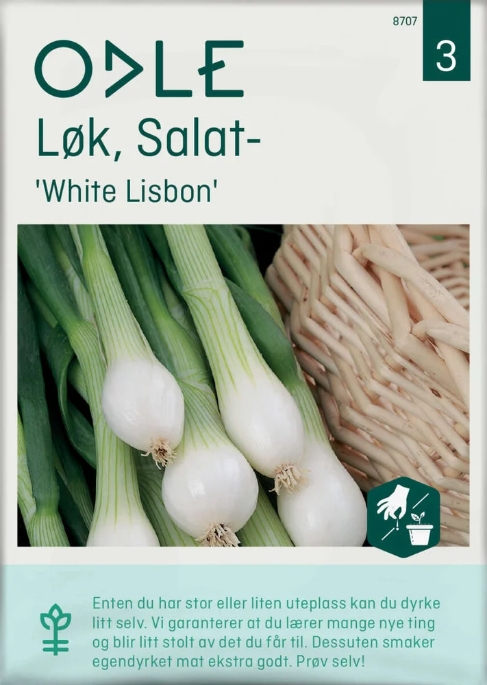 Odle 'White Lisbon' salat løk frø v:5411948 Odle 'White Lisbon' salat løk frø v:5411948