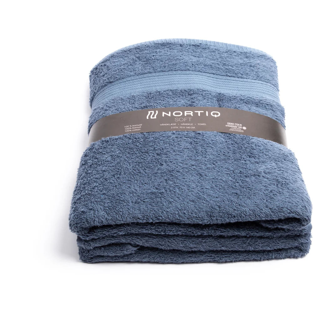 NORTIQ HÅNDKLÆR SOFT 2 PK BLÅ 70X140CM 450G v:2699464