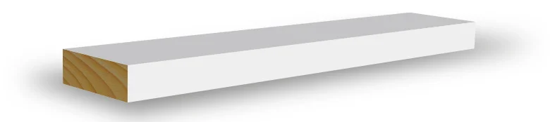 Glattkantlist furu klassisk hvit S0500-N 12x56x4400 mm v:9376987