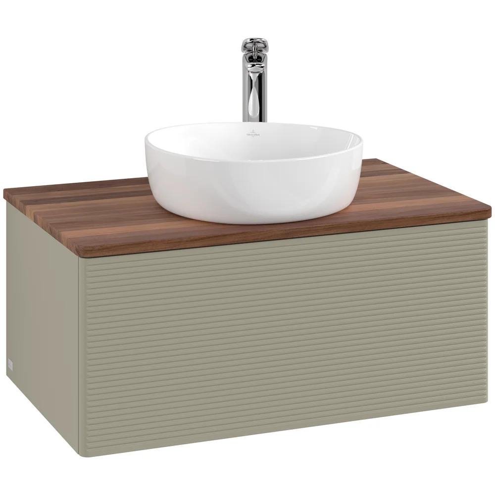 V&B ANTAO SERVANTSKAP 1 SKUFF RILLET 800X360X500 M/KRANHULL STENGRÅ/VALNØTT v:2550294