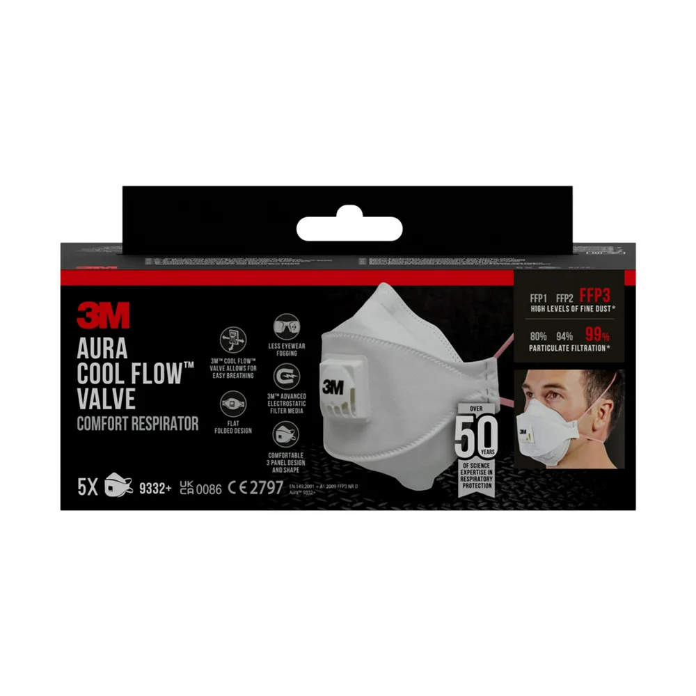 STØVMASKE FFP3 3M AURA 9332+ v:5547515