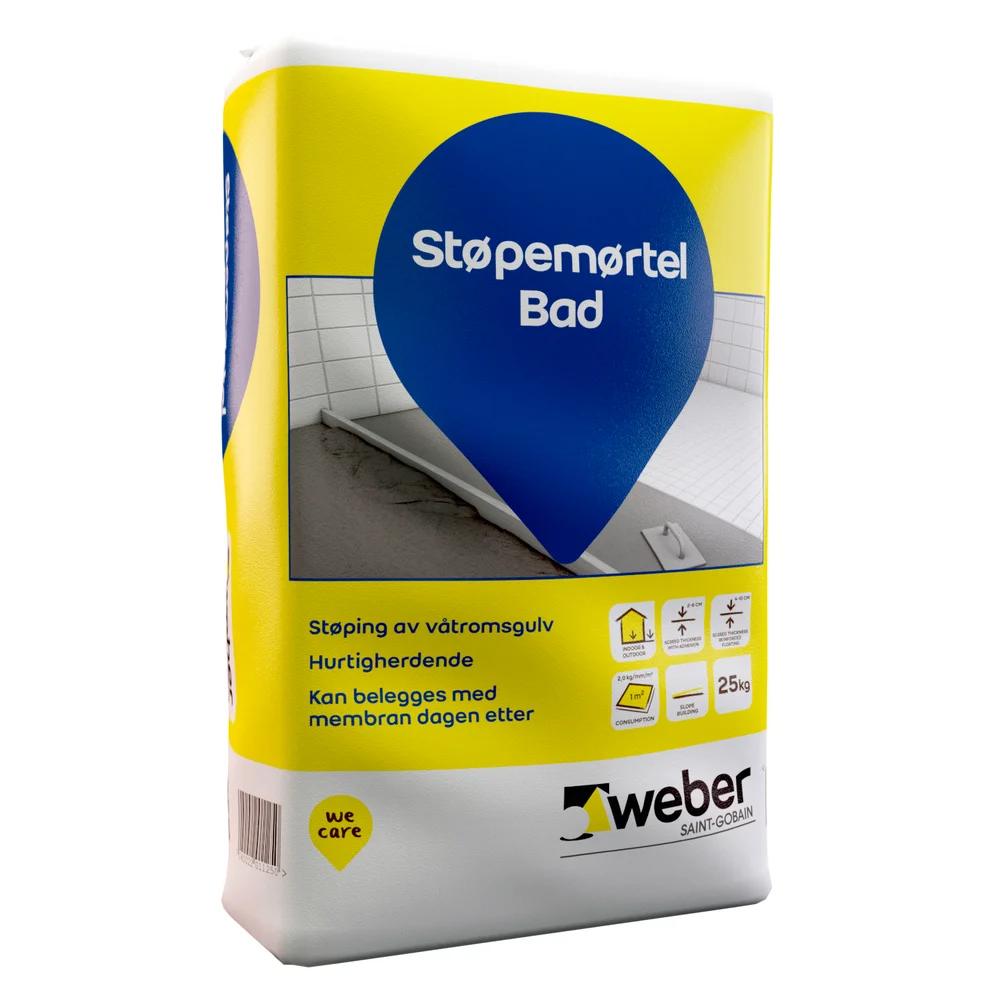 Støpemørtel bad 25 kg – Weber v:7008515 Støpemørtel bad 25 kg – Weber v:7008515