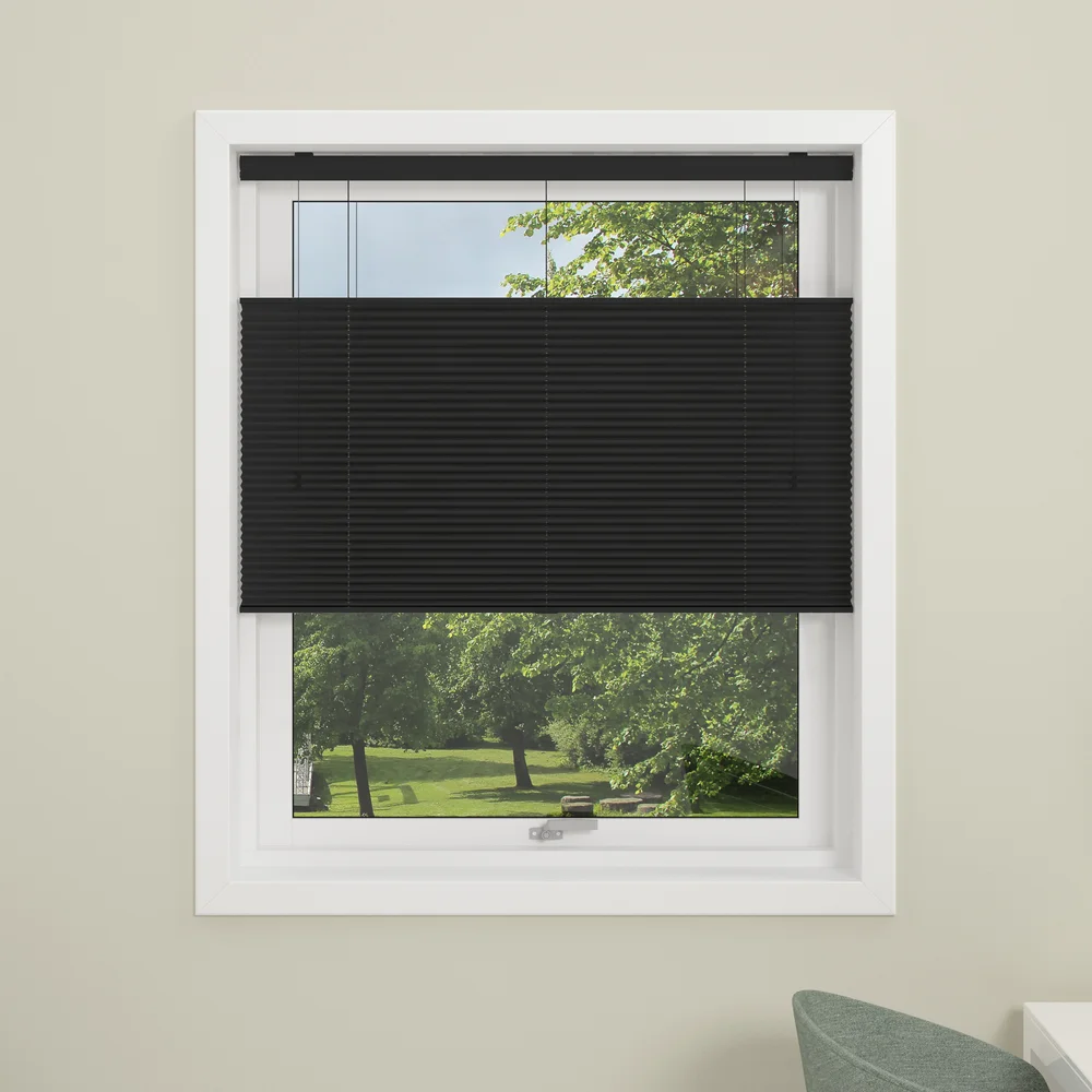 DEBEL PLISSÉGARDIN TOUCH SPLIT LYSDEMPENDE SORT 80X160 v:6246293
