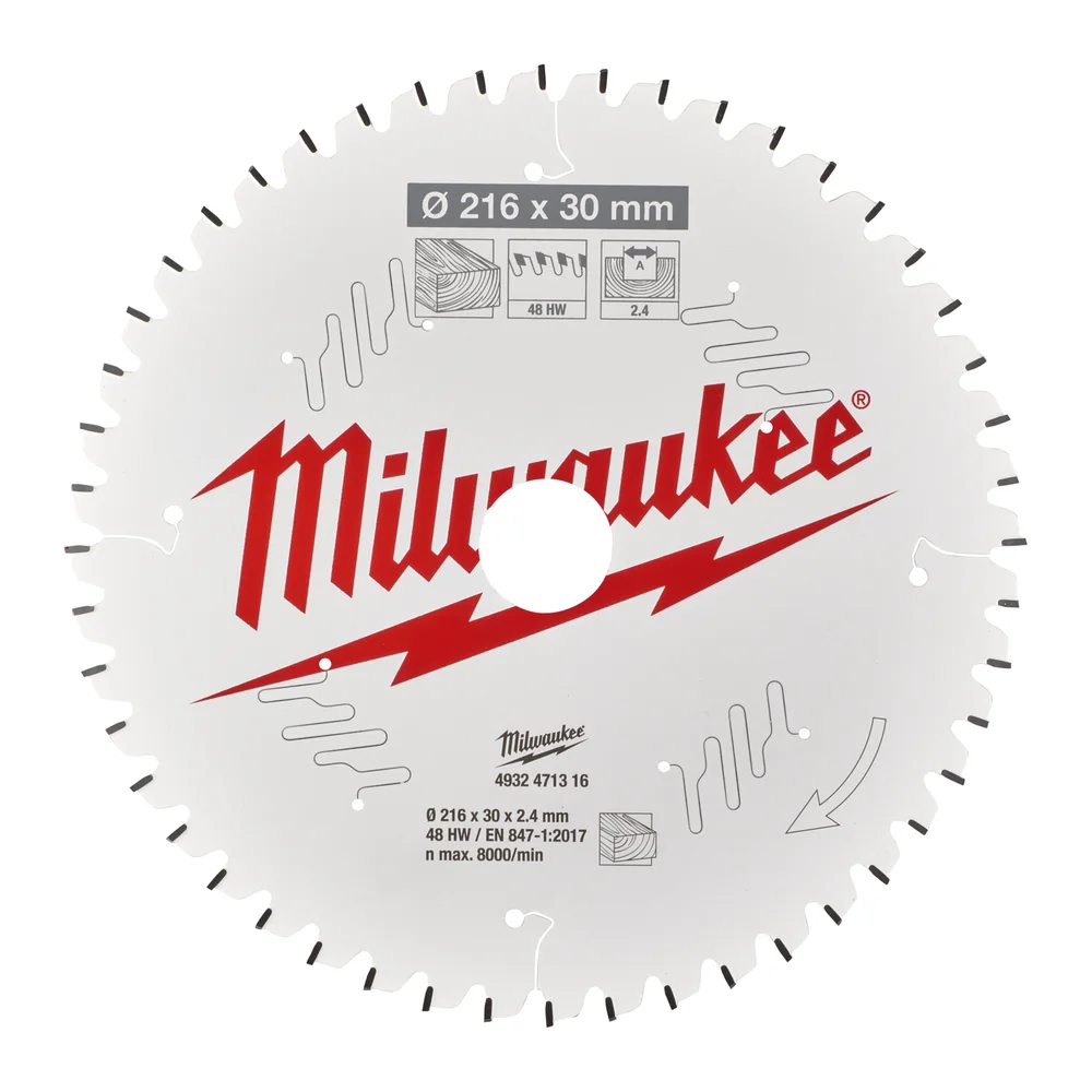 Milwaukee sirkelsagblad MS W216X30X2,4X48 v:5108583
