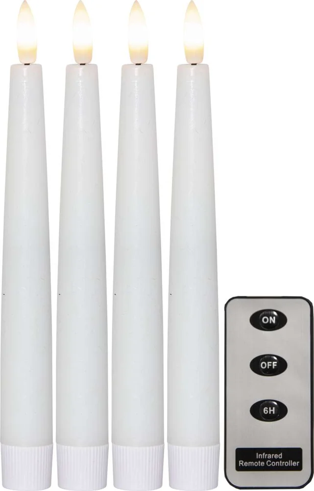 Flamme Dinner LED antikklys m/fjernkontroll 4-pk v:3236393 Flamme Dinner LED antikklys m/fjernkontroll 4-pk v:3236393
