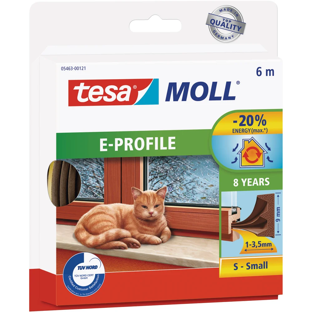 TESA TETNINGSLIST E-PROFIL 2-3,5MM 6M BRUN v:5690877