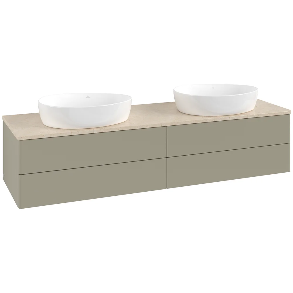 V&B ANTAO SERVANTSKAP 4 SKUFFER GLATT 1600X360X500 FOR 2 SERV. U/KRANHULL STENGRÅ/CRÉME v:6677263