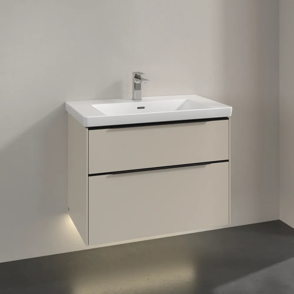 V&B SUBWAY 3.0 SERVANTSKAP 77X57 CASHMERE GREY M/LYS HÅNDTAK I VOLCANO BLACK v:6220692