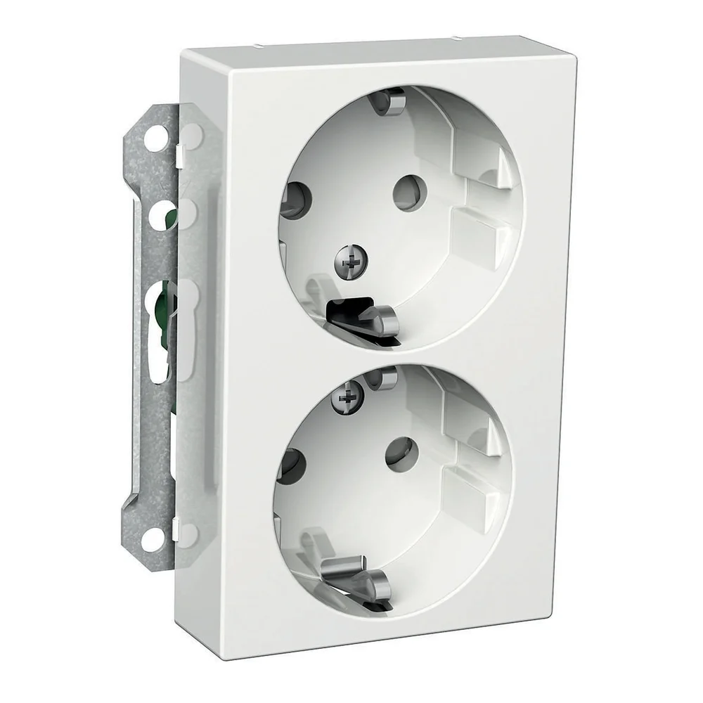 Schneider Electric Veggbokser, Exxact, 2-vegs, jordat, innfelt, enhet, IP20, 16A, hurtigtilkobling, hvit v:6879230