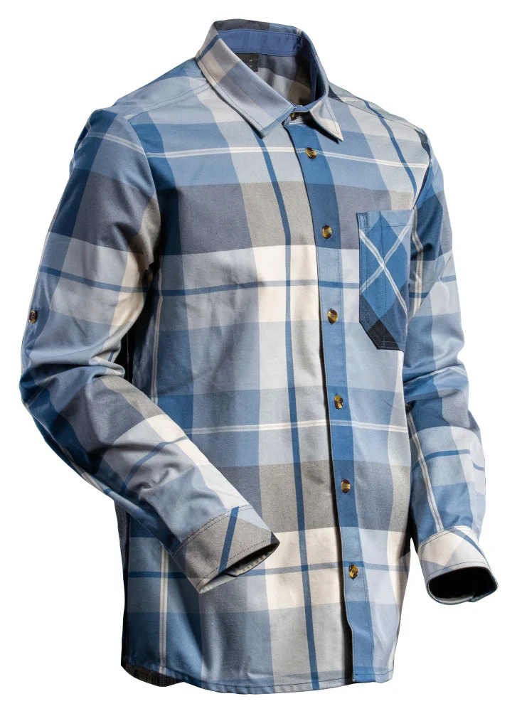 Skjorte flannels mørkmarine rutet v:4115753