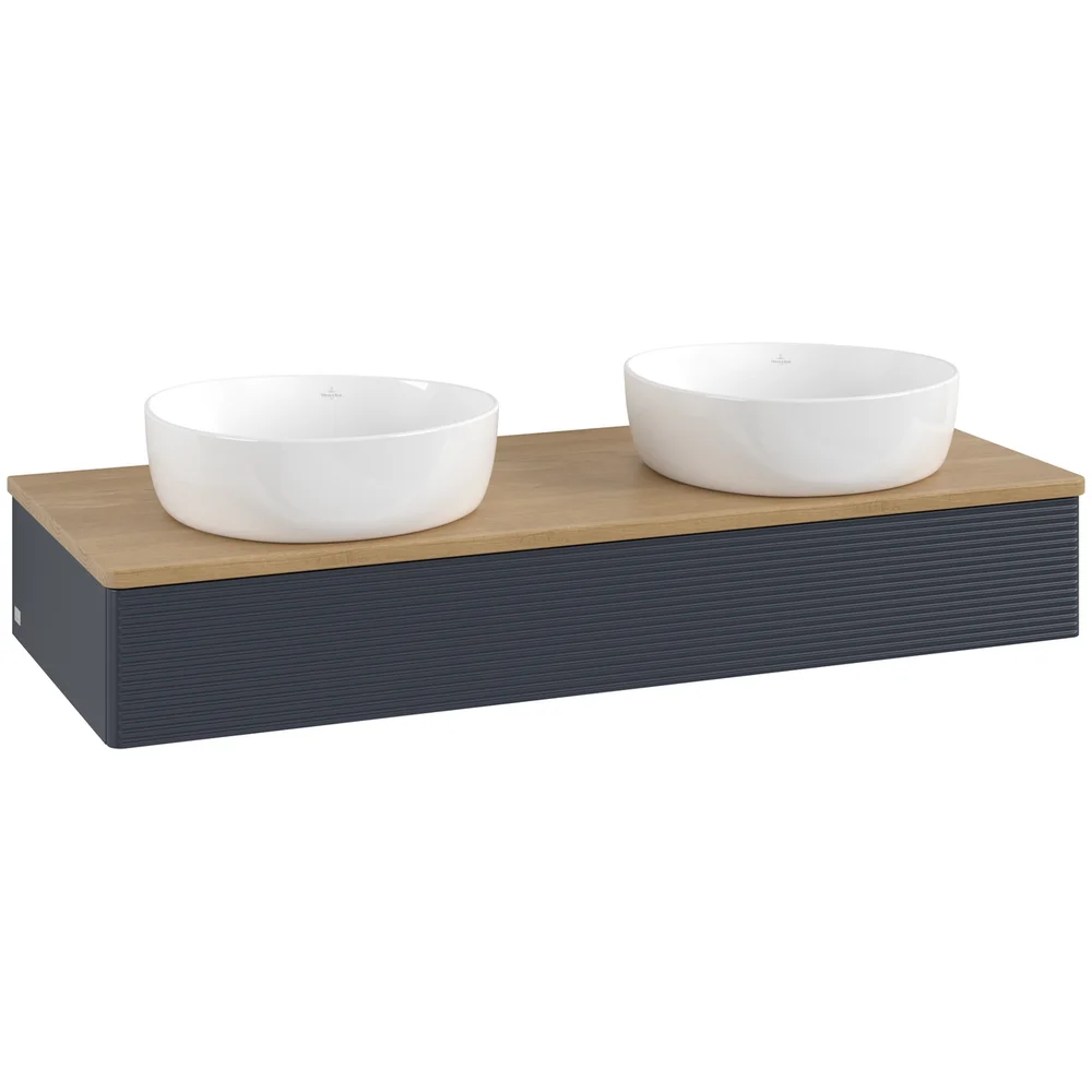 V&B ANTAO SERVANTSKAP 1 SKUFF RILLET 1200X190X500 FOR 2 SERV. U/KRANHULL BLÅ/EIK v:4522357