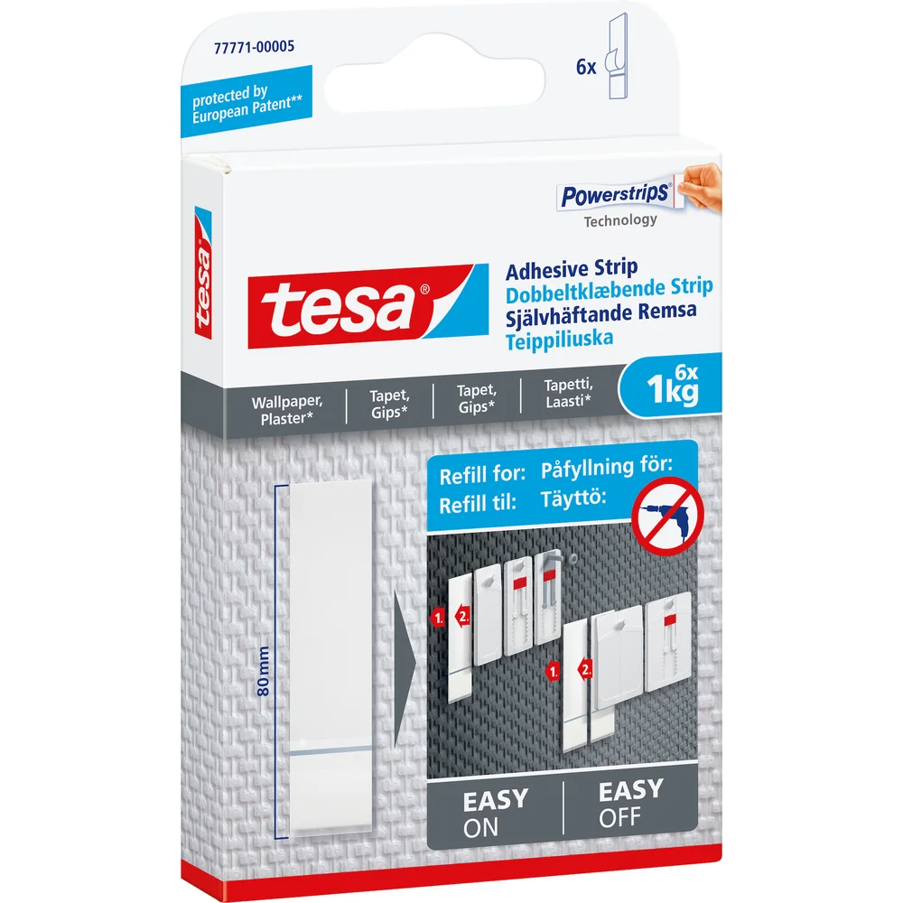 TESA POWERSTRIPS REFILL TAPET OG GIPS 6X1KG v:5735009