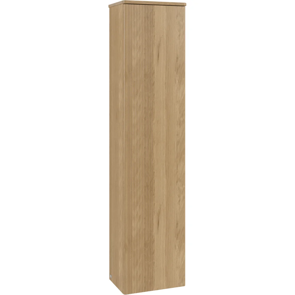 V&B ANTAO HØYSKAP 1 DØR RILLET 414X1719X287 HØYRE EIK v:7409445