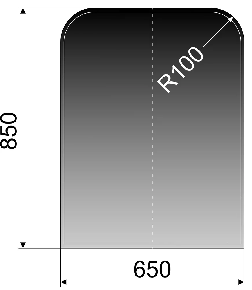 GULVPLATE 650X850X6MM SOT GL FASETT v:7125261