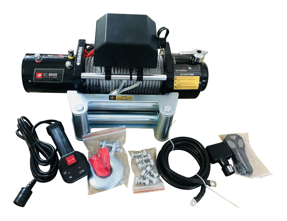 PELA Elektrisk vinsj med fjernkontroll, 12 V, 3856 kg v:2214657