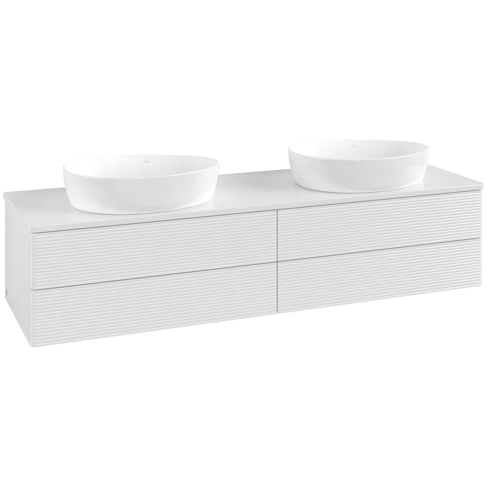 V&B ANTAO SERVANTSKAP 4 SKUFFER RILLET 1600X360X500 FOR 2 SERV. M/KRANHULL HVIT v:3072158