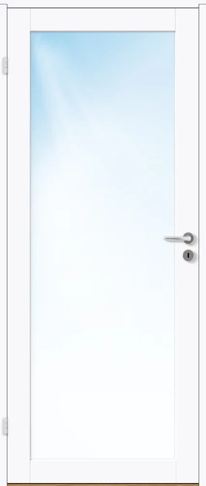 Dobbel innerdør 153×210 Base 1 med glass klassisk hvit v:7733546