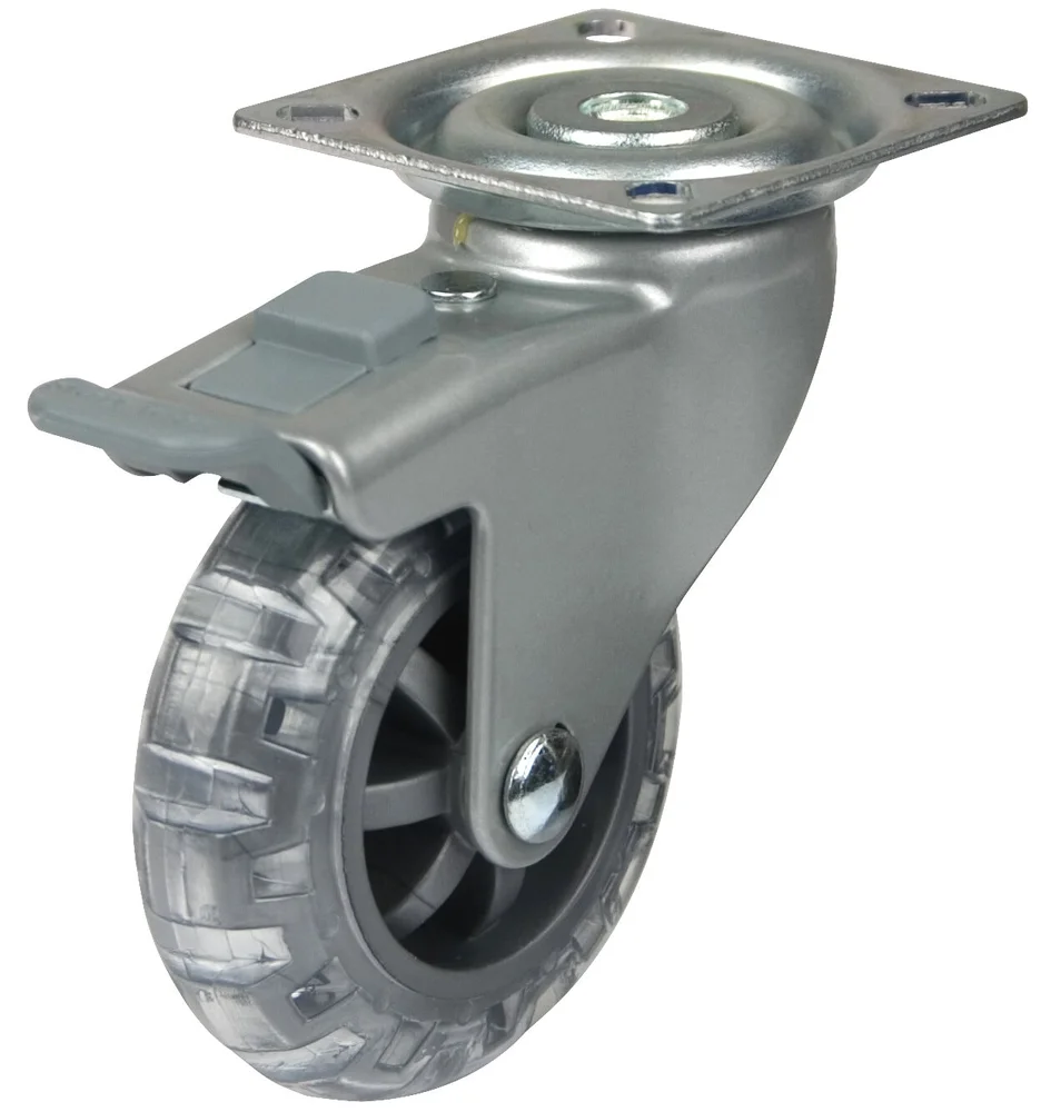 Swede-Wheel Trinse 75 mm med plate 60×60 mm, inline-hjul, lakkert bøyle, totalbrems v:1693109 Swede-Wheel Trinse 75 mm med plate 60×60 mm, inline-hjul, lakkert bøyle, totalbrems v:1693109