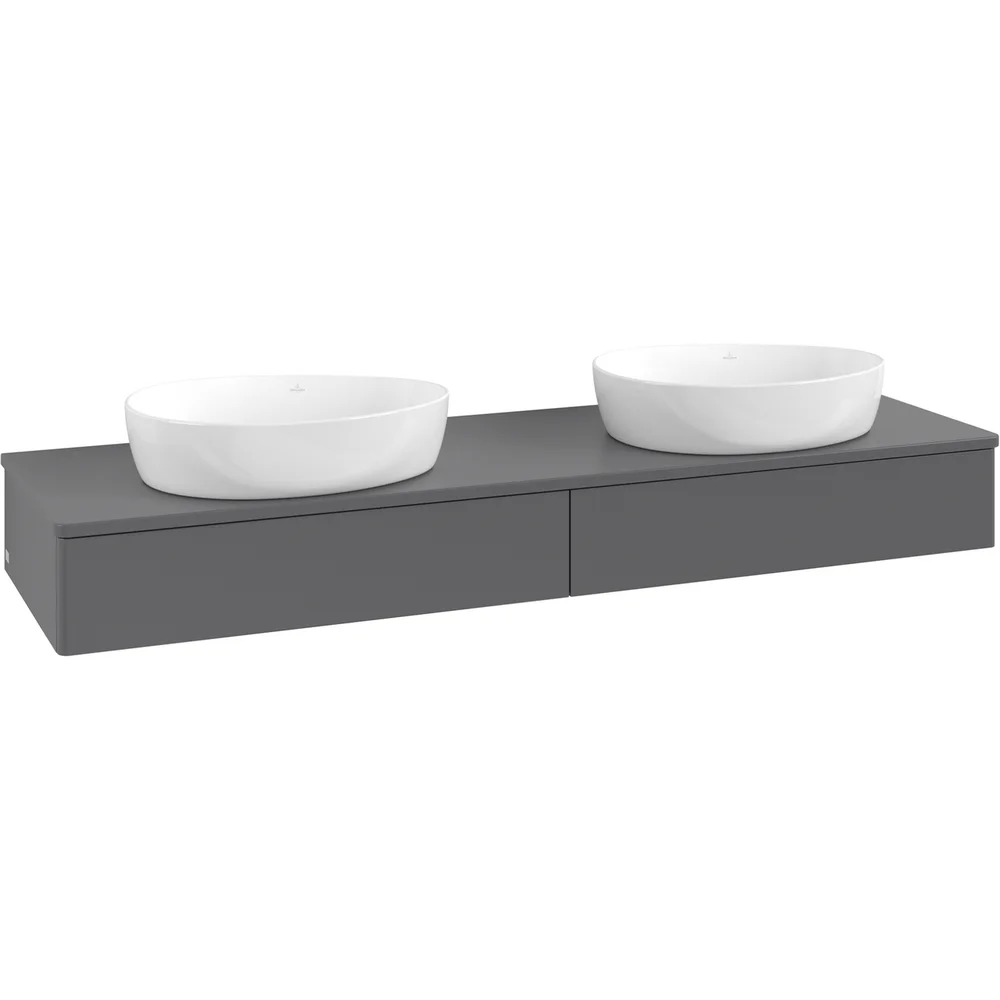 V&B ANTAO SERVANTSKAP 2 SKUFFER GLATT 1600X190X500 FOR 2 SERV. M/KRANHULL M/LYS ANTRASITT v:7583591