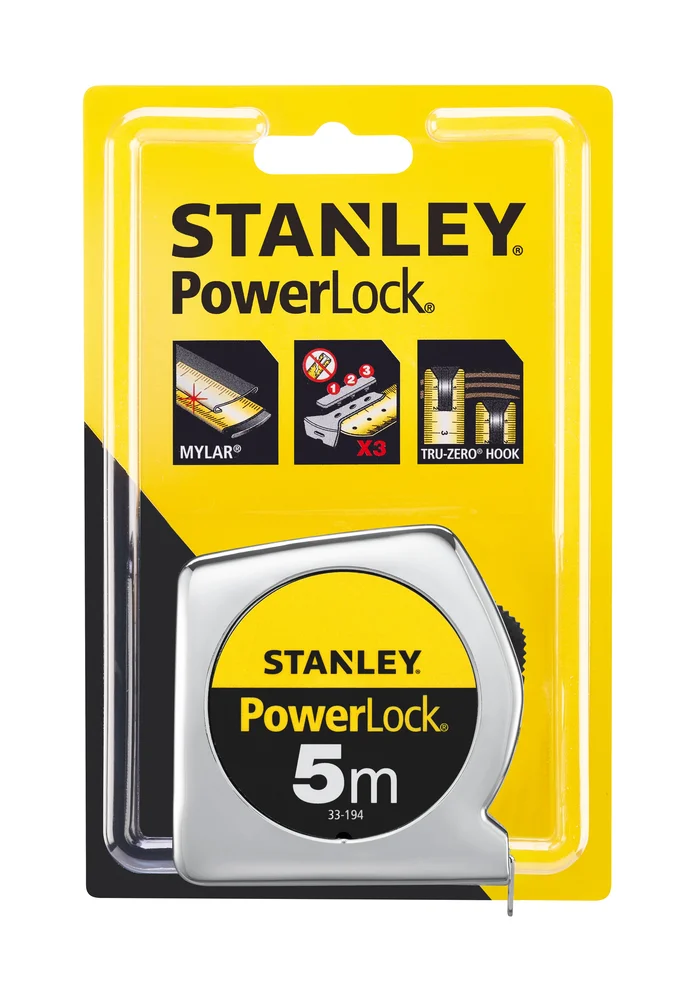 Målebånd korte power 5m 0-33-194 – Stanley v:4004941 Målebånd korte power 5m 0-33-194 – Stanley v:4004941
