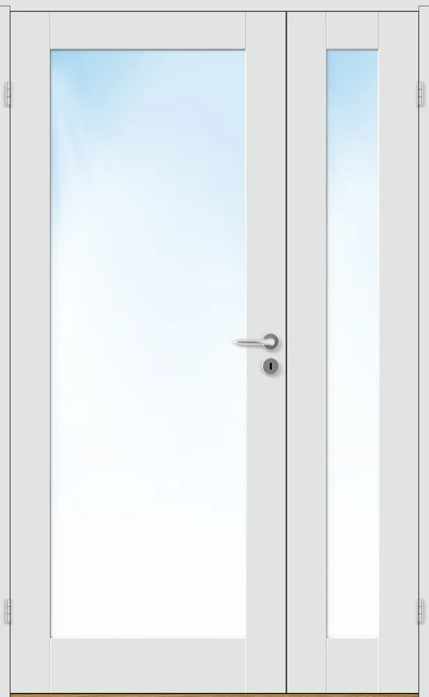 Sidefelt innerdør 40x200 Stil 1 med glass hvit v:2418565