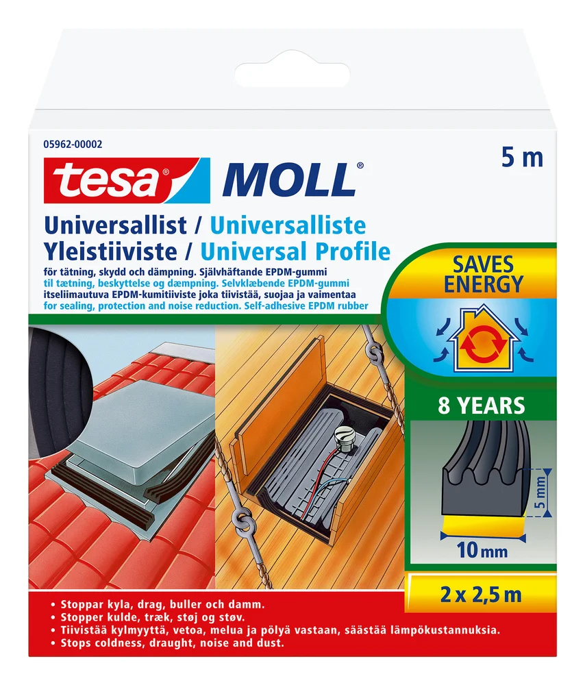 Tesa Universallist, 10×5 mm, 5 m, svart v:2987884 Tesa Universallist, 10×5 mm, 5 m, svart v:2987884