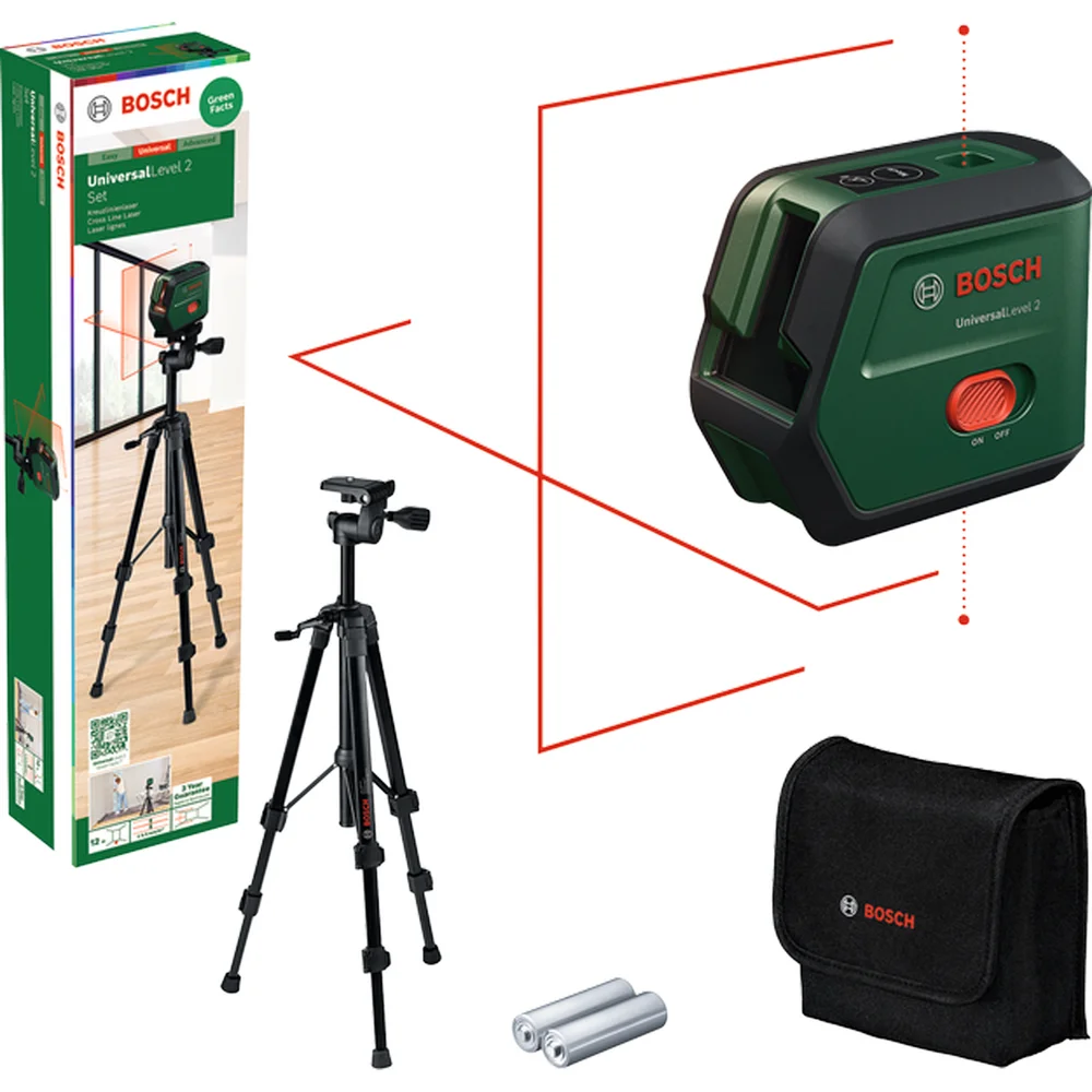 BOSCH KRYSSLASER UNIVERSALLEVEL 2 MED STATIV v:5663714