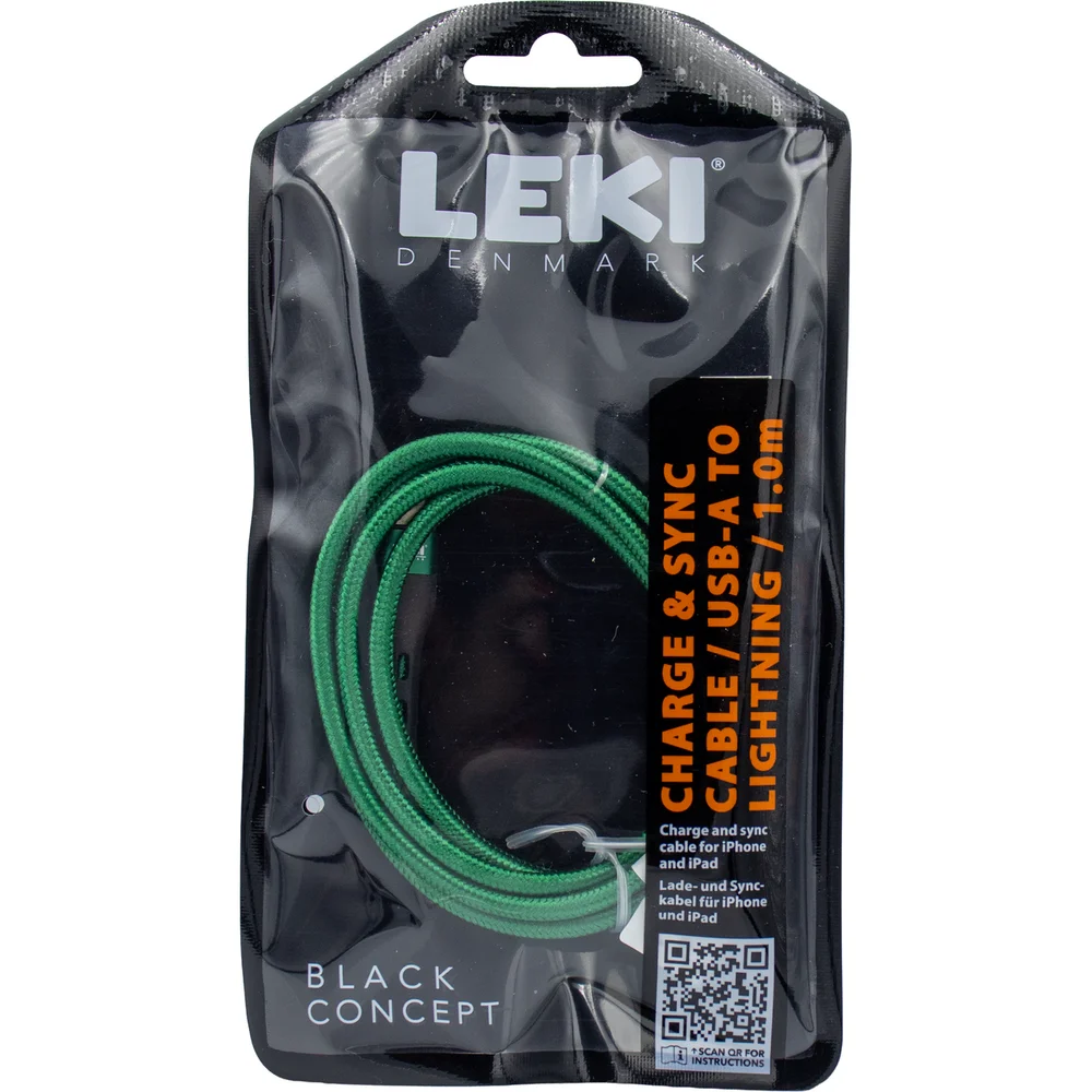 LEKI DENMARK BRAIDED GREEN CABLE USB-A TO LIGHTNING 1.0 M v:3245619 LEKI DENMARK BRAIDED GREEN CABLE USB-A TO LIGHTNING 1.0 M v:3245619