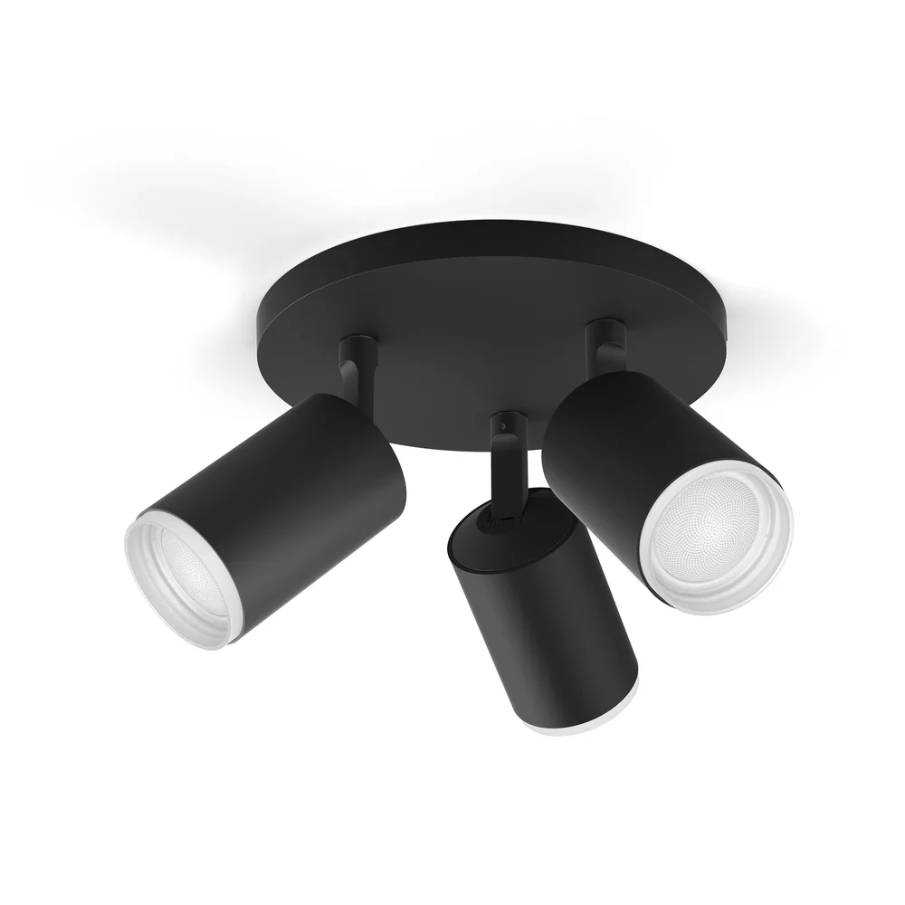 Philips Hue Taklampe spotlight Fugato HUE, 3x4,2W, svart v:6573127