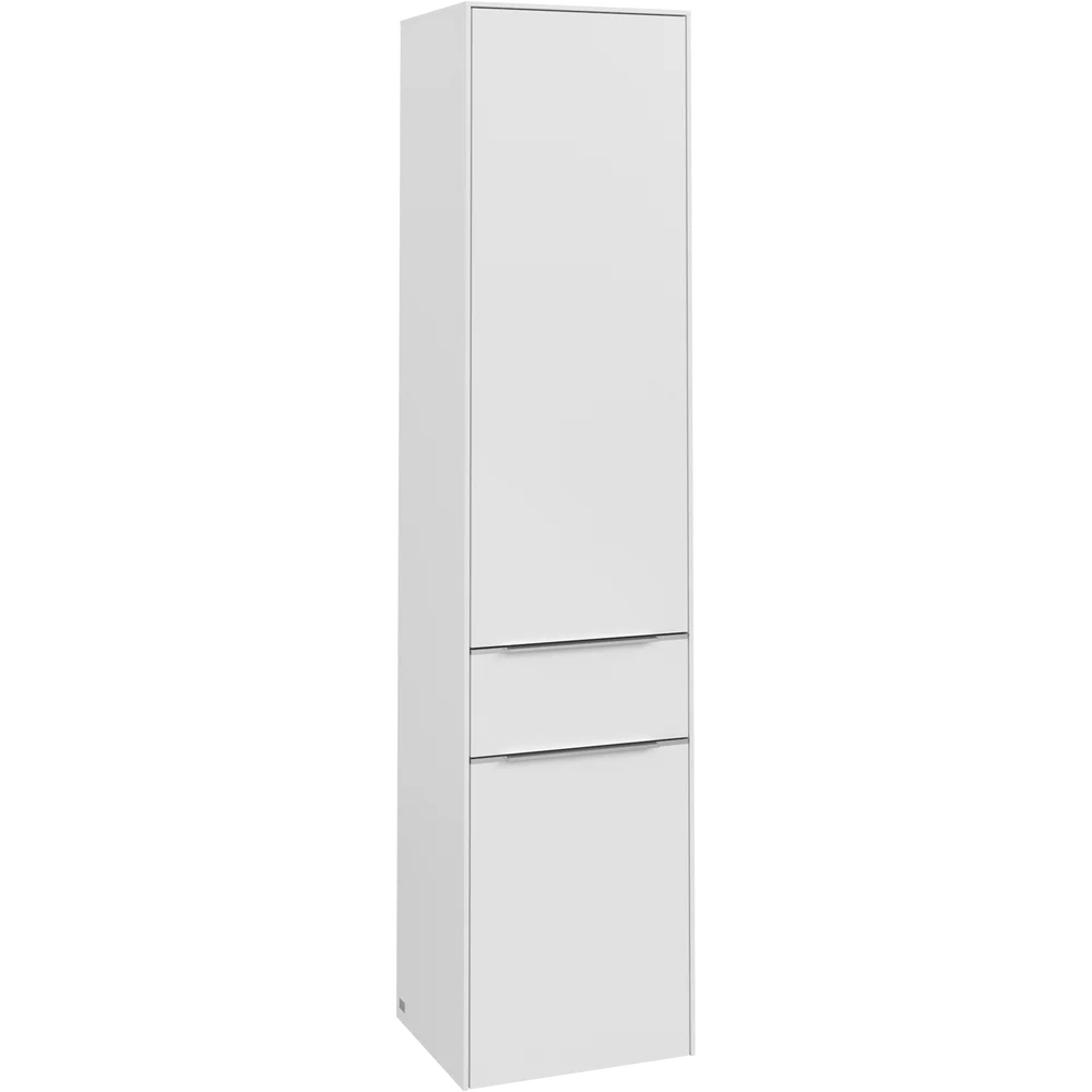 V&B SUBWAY 3.0 HØYSKAP 40X171 VENSTRE 2 DØRER & SKUFF PURE WHITE HÅNDTAK I KROM v:8253820