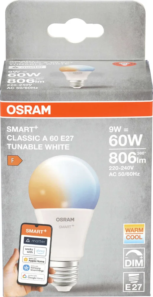 OSRAM Smart LED pære E27 9W Tunable White v:6903565