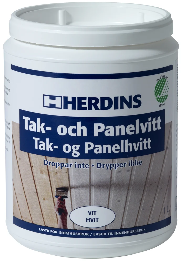 Herdins tak og panelhvitt lasur 1 l v:7731609 Herdins tak og panelhvitt lasur 1 l v:7731609