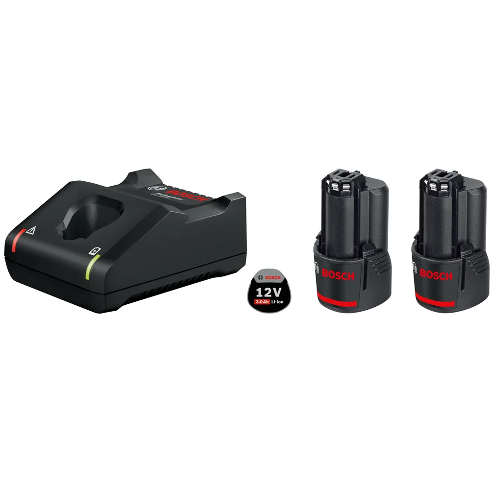 BOSCH BATTERISETT GBA 12V 2X3,0AH M/LADER GAL12V-40 PROFESSIONAL v:6801668