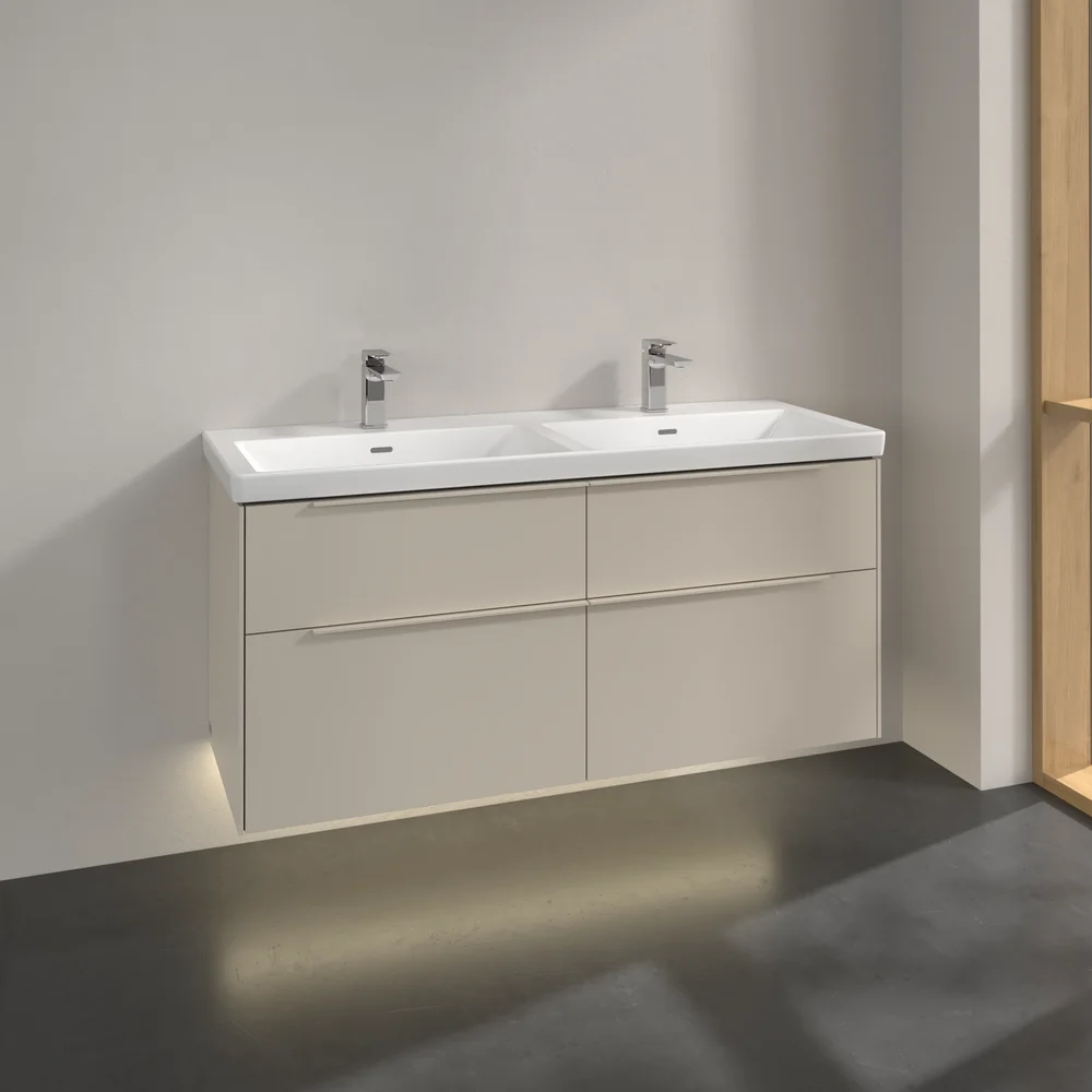 V&B SUBWAY 3.0 SERVANTSKAP 127X57 F/DOBBEL SERVANT CASHMERE GREY M/LYS HÅNDTAK I MØBELETS FARGE v:5332293